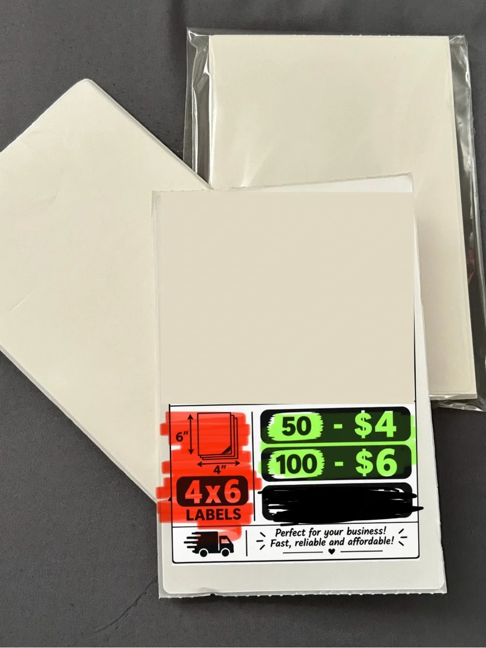 4x6 White Shipping Labels - Pack of 50